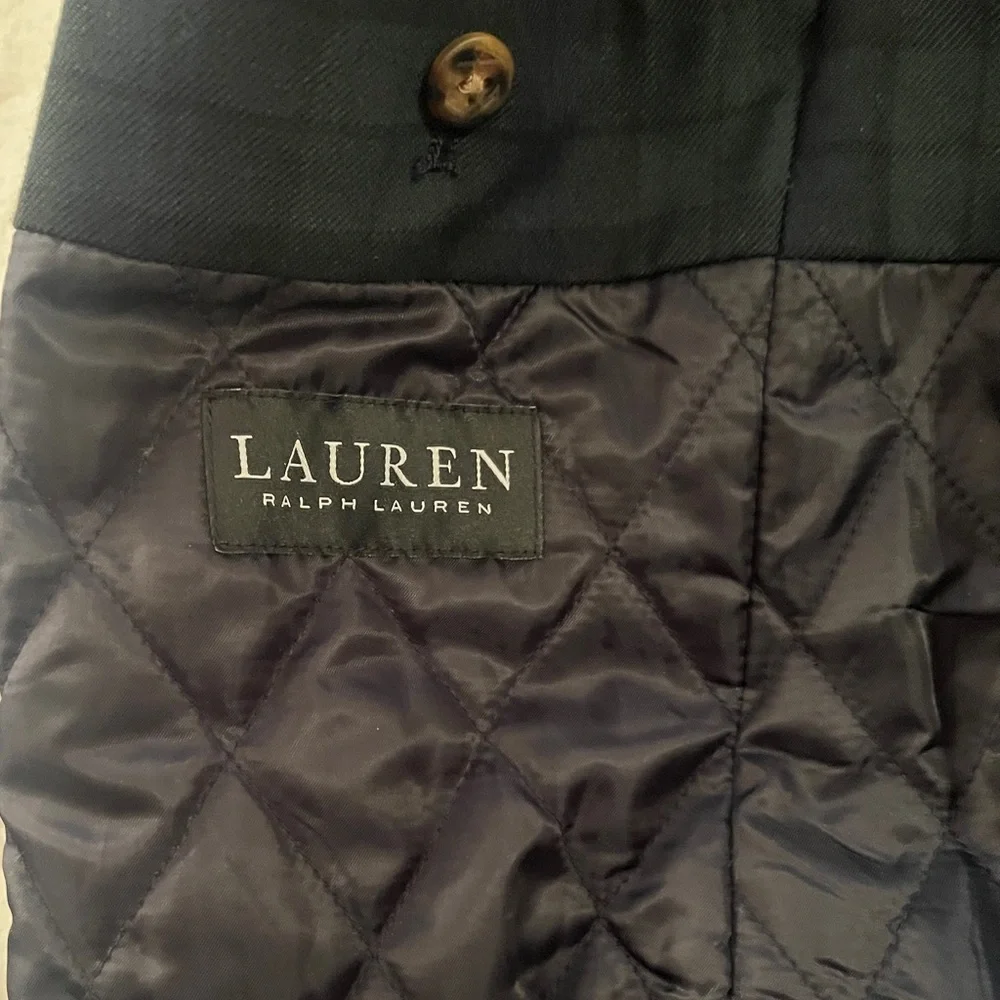 Lauren Ralph Lauren Men Wool Blend Double-Breasted Luke Peacoat Black size 38R